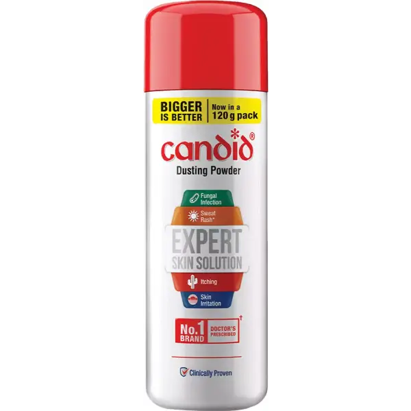 Candid Dusting Powder | For Fungal Infection, Sweat Rash, Skin Irritation & Itching 120gm